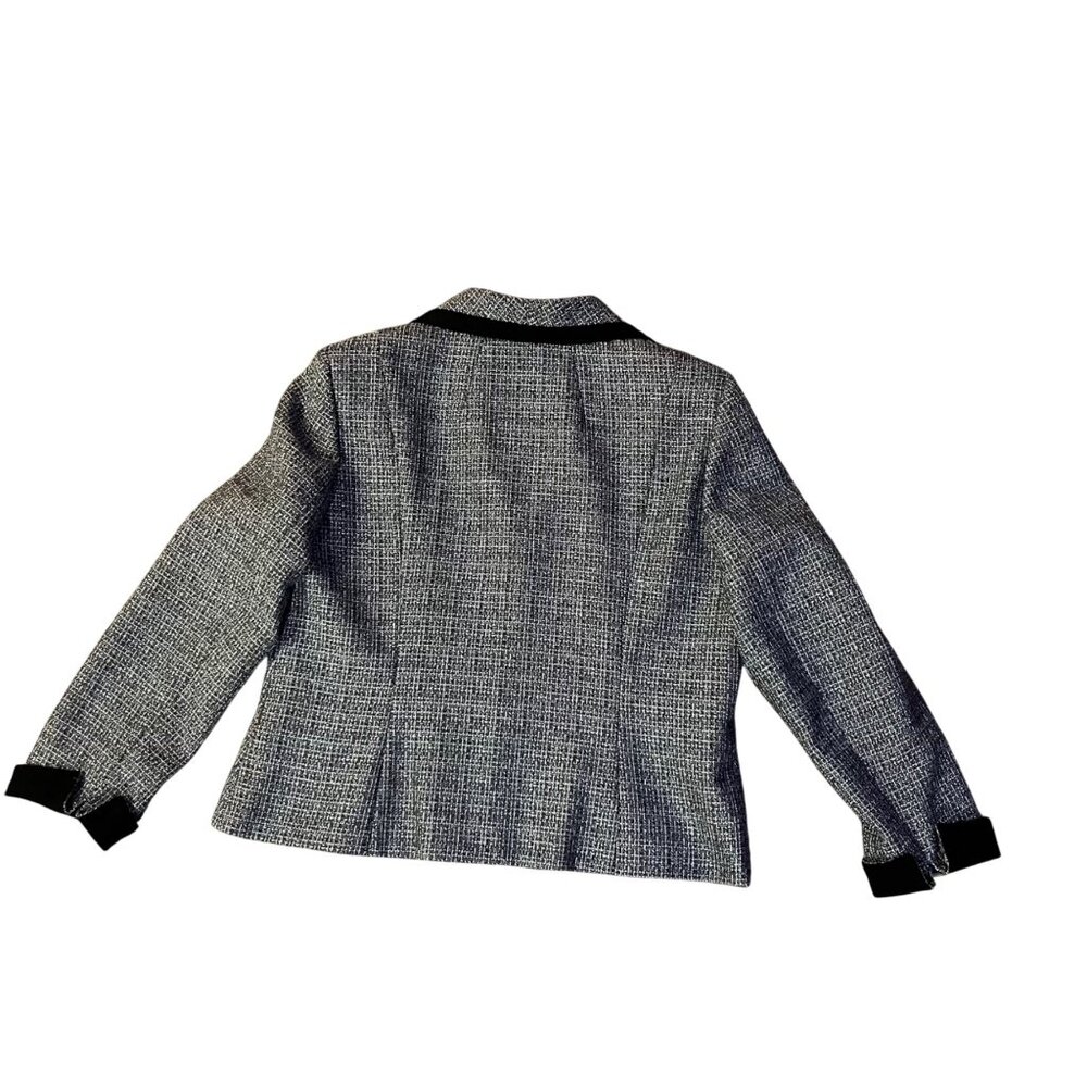 Evan-Picone Blazer Jacket Womens 12P Used Gray Black Trim Lined Petite - Picture 15 of 16